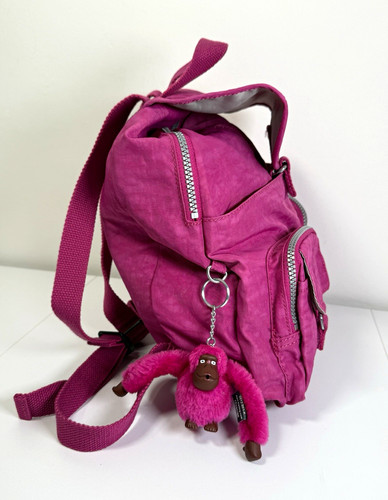 Kipling pink nylon daypack - kipling,